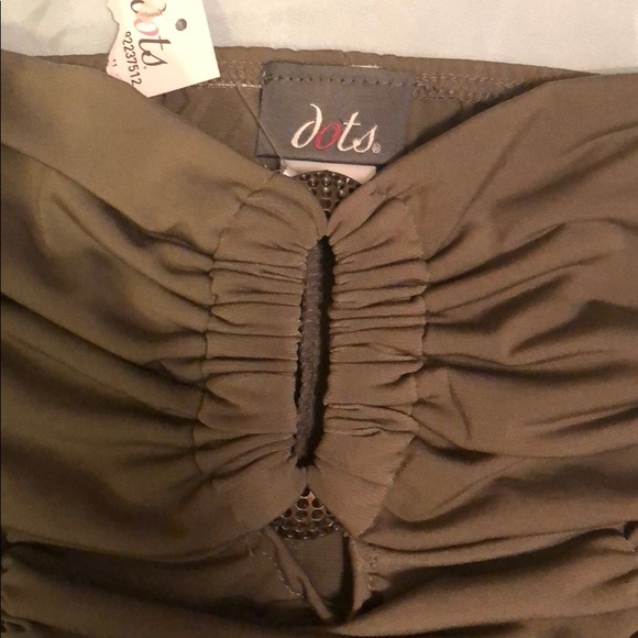 Dots Olive Green Strapless Ruching Detailed Top NWT - Picture 5 of 7